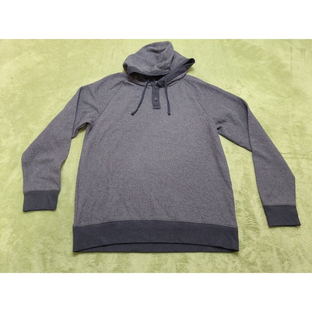 Old Navy Hooded Sweater Mens Large Charcoal Gray Pullover Knit Hoodie